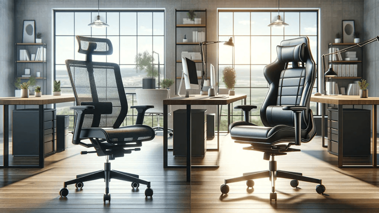 Leather or mesh office chair