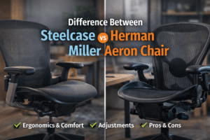 Steelcase vs Herman Miller Aeron ergonomic office chair comparison for long work hours